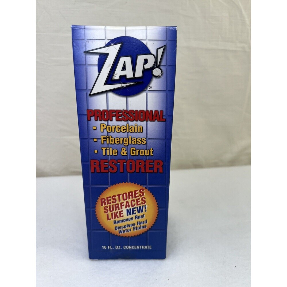Zap Professional Restorer for Porcelain Fiberglass Tile Grout 16‎ oz New W/ Pads
